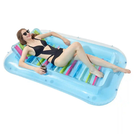 Erlebe pure Entspannung im Tanning Inflatable Pool – Sonnenbaden im Wasser, äußerst komfortabel | Ideal für Wasseroberfläche, Strand, Balkon & Garten