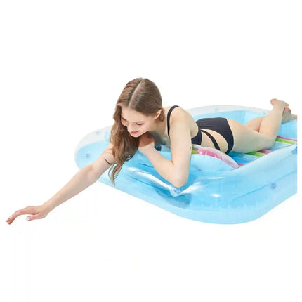 Erlebe pure Entspannung im Tanning Inflatable Pool – Sonnenbaden im Wasser, äußerst komfortabel | Ideal für Wasseroberfläche, Strand, Balkon & Garten