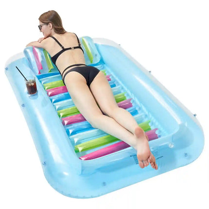 Erlebe pure Entspannung im Tanning Inflatable Pool – Sonnenbaden im Wasser, äußerst komfortabel | Ideal für Wasseroberfläche, Strand, Balkon & Garten