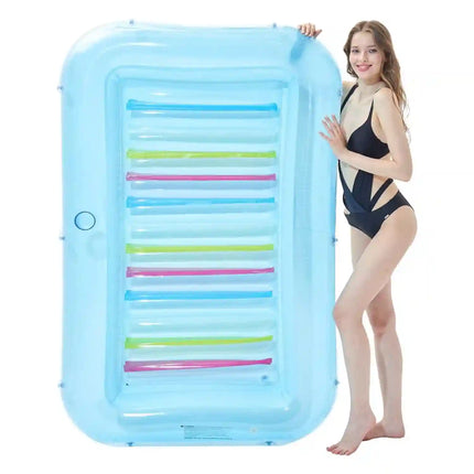 Erlebe pure Entspannung im Tanning Inflatable Pool – Sonnenbaden im Wasser, äußerst komfortabel | Ideal für Wasseroberfläche, Strand, Balkon & Garten