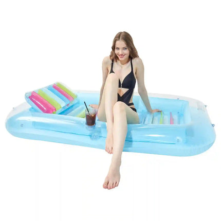 Erlebe pure Entspannung im Tanning Inflatable Pool – Sonnenbaden im Wasser, äußerst komfortabel | Ideal für Wasseroberfläche, Strand, Balkon & Garten